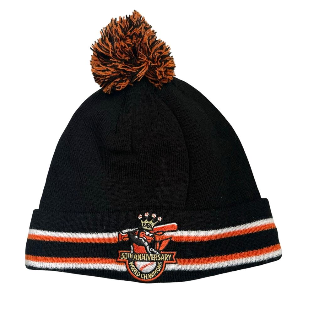 Baltimore Orioles 50th Anniversary Beanie Hat Men’s One Size Black Knitted
